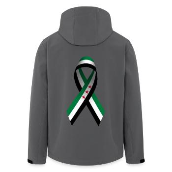 Syrien Flagge Schleife Peacezeichen - Recycelte Männer Softshell-Jacke von Stanley/Stella - Anthrazit - Hinten - AI Model Male 185 light (185cm)