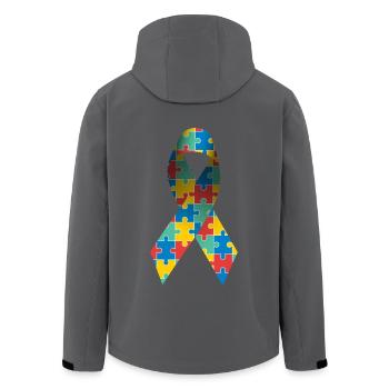 Awareness Ribbon für Autismus und Asperger-Syndrom - Recycelte Männer Softshell-Jacke von Stanley/Stella - Anthrazit - Hinten - AI Model Male 185 light (185cm)
