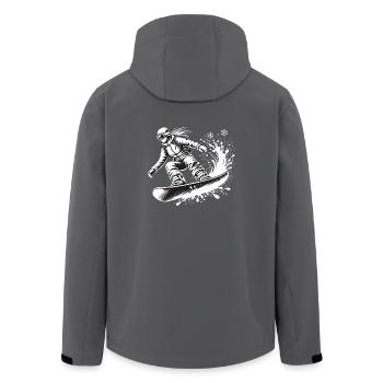Snowboard Snowboarderin Piste Winter Schnee Cool - Recycelte Männer Softshell-Jacke von Stanley/Stella - Anthrazit - Hinten - AI Model Male 185 light (185cm)