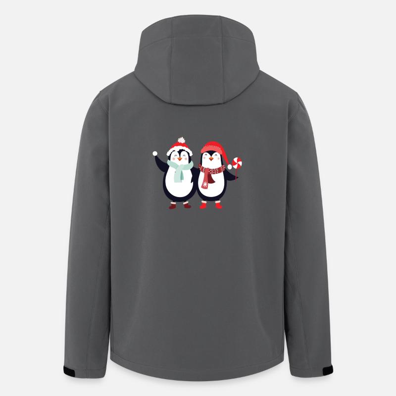 doux pingouins Noël - Veste softshell homme en polyester recyclé Stanley/Stella - charbon