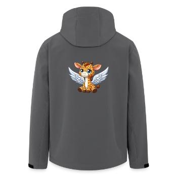Girafe avec des ailes comme un ange - Veste softshell homme en polyester recyclé Stanley/Stella - charbon - Dos - AI Model Male 185 light (185cm)