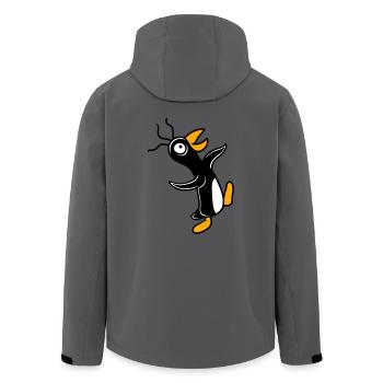 Verrückter Pinguin läuft dumm guckt doof albern - Recycelte Männer Softshell-Jacke von Stanley/Stella - Anthrazit - Hinten - AI Model Male 185 light (185cm)