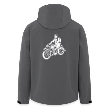 Chopper / Motorrad 04_weiß - Recycelte Männer Softshell-Jacke von Stanley/Stella - Anthrazit - Hinten - AI Model Male 185 light (185cm)