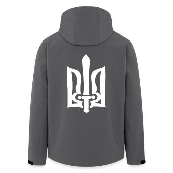 Ukraine - Recycelte Männer Softshell-Jacke von Stanley/Stella - Anthrazit - Hinten - AI Model Male 185 light (185cm)