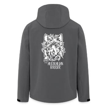 Loved by AUSTRALIAN TERRIER Hundespruch Wilsigns - Recycelte Männer Softshell-Jacke von Stanley/Stella - Anthrazit - Hinten - AI Model Male 185 light (185cm)