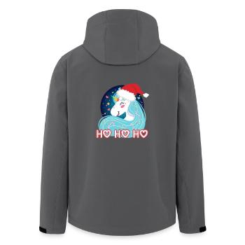 Ho ho ho Weihnachten Einhorn - Recycelte Männer Softshell-Jacke von Stanley/Stella - Anthrazit - Hinten - AI Model Male 185 light (185cm)