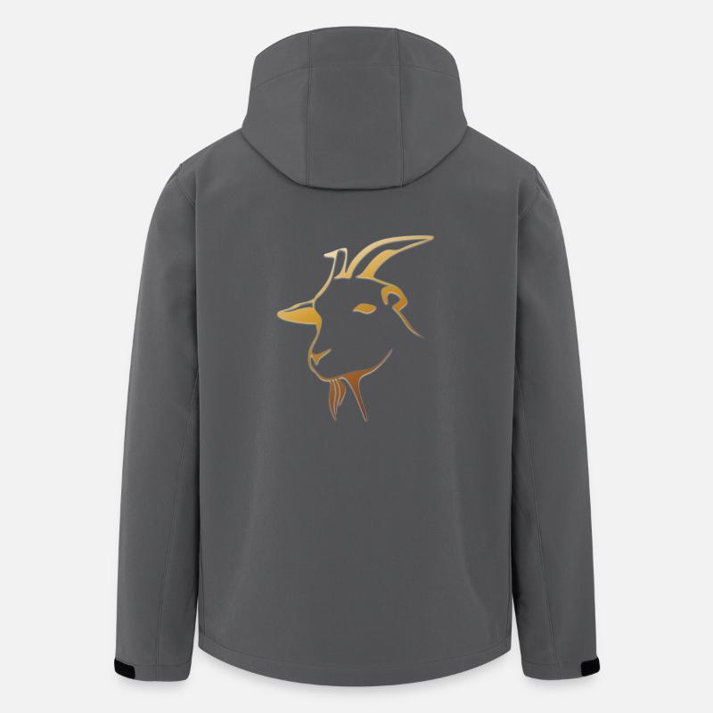 Ziege - Ziegenkopf - Ziegenbock - Recycelte Männer Softshell-Jacke von Stanley/Stella - Anthrazit