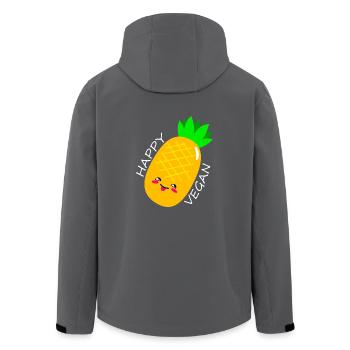 Vegan und Glücklich - Recycelte Männer Softshell-Jacke von Stanley/Stella - Anthrazit - Hinten - AI Model Male 185 light (185cm)