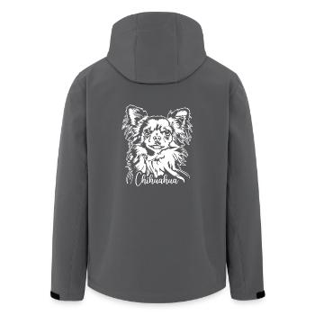 CHIHUAHUA Hundeportrait Hunde Wilsigns - Recycelte Männer Softshell-Jacke von Stanley/Stella - Anthrazit - Hinten - AI Model Male 185 light (185cm)