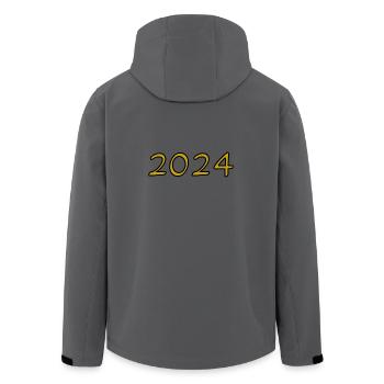 2024. CHRISTMAS. YEAR. ANNIVERSARY. RETIREMENT. DAD - Men’s Recycled Softshell Jacket by Stanley/Stella - anthracite - Back - AI Model Male 185 light (185cm)