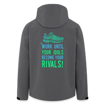 Work until your idols become your rivals - Laufen - Recycelte Männer Softshell-Jacke von Stanley/Stella - Anthrazit - Hinten - AI Model Male 185 light (185cm)