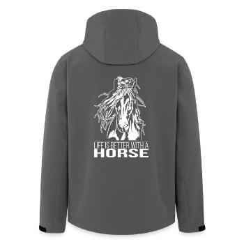 HORSE Life is better Pferde Pferdespruch Wilsigns - Recycelte Männer Softshell-Jacke von Stanley/Stella - Anthrazit - Hinten - AI Model Male 185 light (185cm)