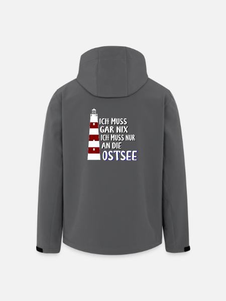 Ich muss gar nix - Ich muss nur an die Ostsee - Recycelte Männer Softshell-Jacke von Stanley/Stella - Anthrazit
