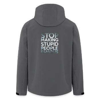 Stop making Stupid People Famous - Recycelte Männer Softshell-Jacke von Stanley/Stella - Anthrazit - Hinten - AI Model Male 185 light (185cm)