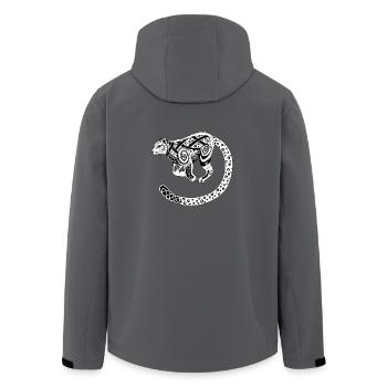 Keltischer Schneeleopard / Celtic Snow Leopard - Recycelte Männer Softshell-Jacke von Stanley/Stella - Anthrazit - Hinten - AI Model Male 185 light (185cm)
