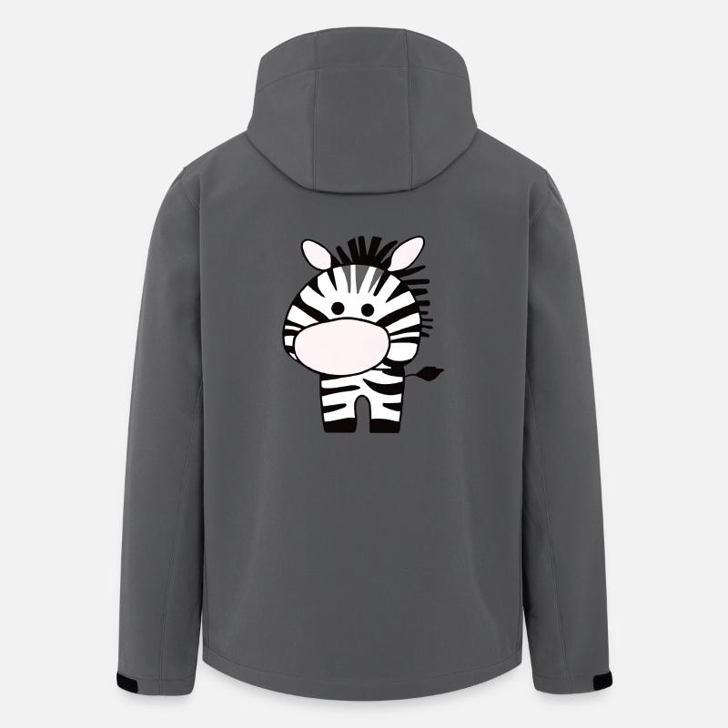 Cute zebra on 2 legs - Men’s Recycled Softshell Jacket by Stanley/Stella - anthracite