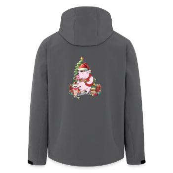 Bescherung Santa Nikolaus Schwein Weihnachtsmann - Recycelte Männer Softshell-Jacke von Stanley/Stella - Anthrazit - Hinten - AI Model Male 185 light (185cm)