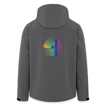 abstrakte punkte - Recycelte Männer Softshell-Jacke von Stanley/Stella - Anthrazit - Hinten - AI Model Male 185 light (185cm)