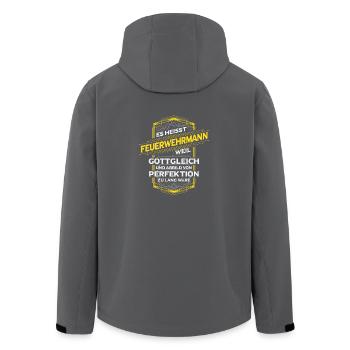 Feuerwehrmann - Recycelte Männer Softshell-Jacke von Stanley/Stella - Anthrazit - Hinten - AI Model Male 185 light (185cm)