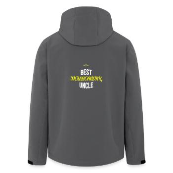 Distressed - BEST SNOWBOARDING UNCLE - Recycelte Männer Softshell-Jacke von Stanley/Stella - Anthrazit - Hinten - AI Model Male 185 light (185cm)
