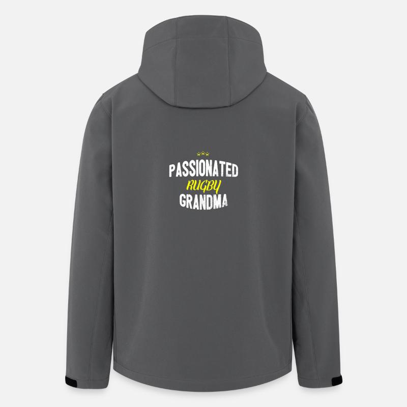 Distressed - PASSIONATED RUGBY GRANDMA - Recycelte Männer Softshell-Jacke von Stanley/Stella - Anthrazit