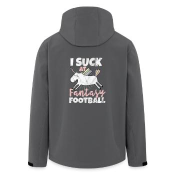 I suck at Fantasy football - Recycelte Männer Softshell-Jacke von Stanley/Stella - Anthrazit - Hinten - AI Model Male 185 light (185cm)