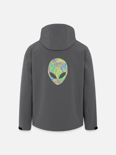 Alien Head Extra Terrestrial Green Hologram - Recycelte Männer Softshell-Jacke von Stanley/Stella - Anthrazit