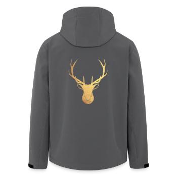 Goldener Hirsch - Recycelte Männer Softshell-Jacke von Stanley/Stella - Anthrazit - Hinten - AI Model Male 185 light (185cm)