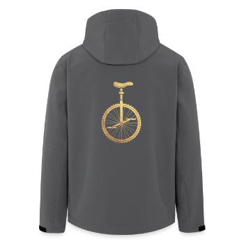 Gold Einrad - Recycelte Männer Softshell-Jacke von Stanley/Stella - Anthrazit - Hinten - AI Model Male 185 light (185cm)