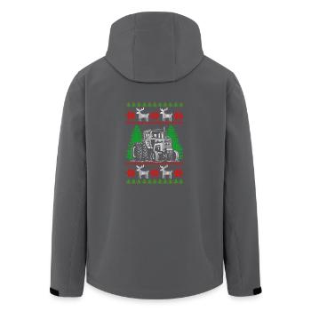farmer tractor ugly christmas - Recycelte Männer Softshell-Jacke von Stanley/Stella - Anthrazit - Hinten - AI Model Male 185 light (185cm)