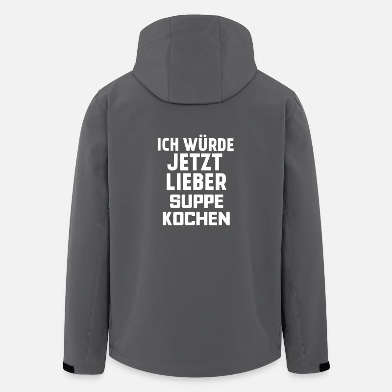 SUPPE KOCHEN - Recycelte Männer Softshell-Jacke von Stanley/Stella - Anthrazit