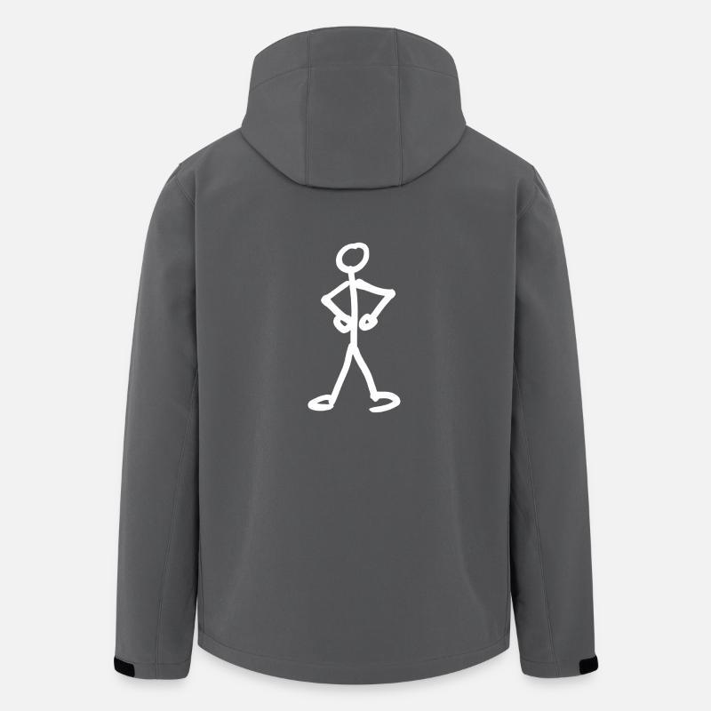 Strichmännchen - Recycelte Männer Softshell-Jacke von Stanley/Stella - Anthrazit