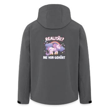 Einhorn - Recycelte Männer Softshell-Jacke von Stanley/Stella - Anthrazit - Hinten - AI Model Male 185 light (185cm)