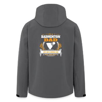 Badminton-Vati-Hemd-Geschenk-Idee - Recycelte Männer Softshell-Jacke von Stanley/Stella - Anthrazit - Hinten - AI Model Male 185 light (185cm)