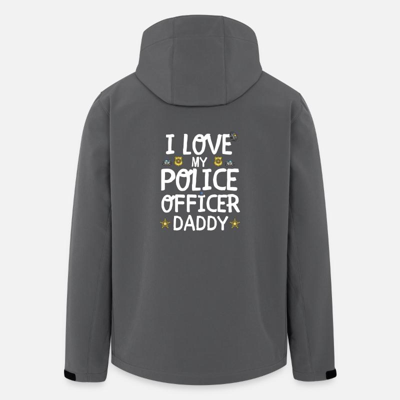 Polis Papa pappa polis gåva - Softshelljacka herr i återvunnen polyester Stanley/Stella - kolgrå