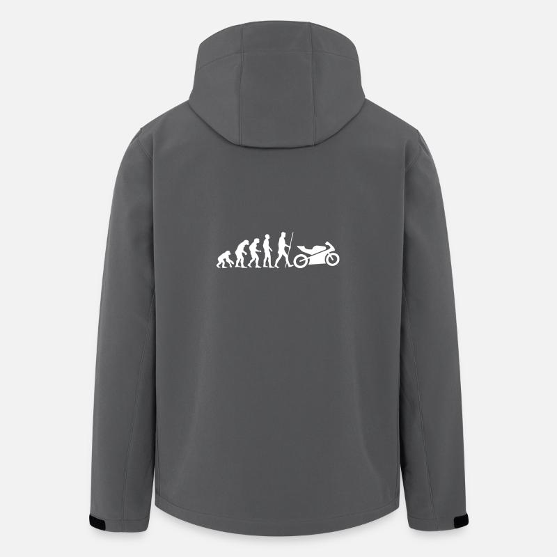 Die Evolution der Menschheit ist das Motorrad - Recycelte Männer Softshell-Jacke von Stanley/Stella - Anthrazit