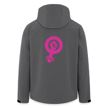 Feminist als Geschenk - Recycelte Männer Softshell-Jacke von Stanley/Stella - Anthrazit - Hinten - AI Model Male 185 light (185cm)