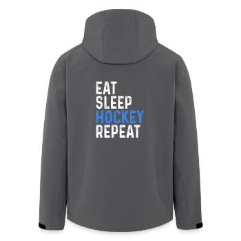 Eat Sleep Hockey Repeat - Recycelte Männer Softshell-Jacke von Stanley/Stella - Anthrazit - Hinten - AI Model Male 185 light (185cm)