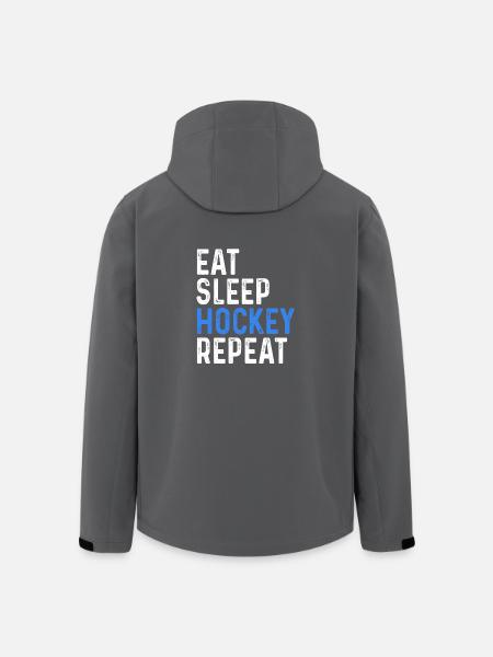 Eat Sleep Hockey Repeat - Recycelte Männer Softshell-Jacke von Stanley/Stella - Anthrazit