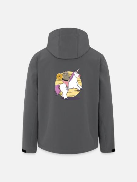 Faultier Einhorn Pizza lustig Geschenk Geburtstag - Recycelte Männer Softshell-Jacke von Stanley/Stella - Anthrazit