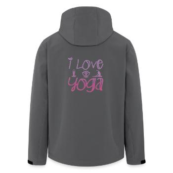 Ich liebe Yoga Geschenk Namaste Shanti Herz Joga - Recycelte Männer Softshell-Jacke von Stanley/Stella - Anthrazit - Hinten - AI Model Male 185 light (185cm)