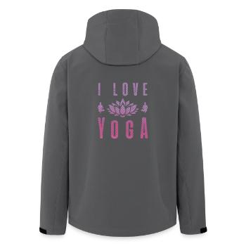 Ich liebe Yoga Geschenk Namaste Shanti Herz Joga - Recycelte Männer Softshell-Jacke von Stanley/Stella - Anthrazit - Hinten - AI Model Male 185 light (185cm)