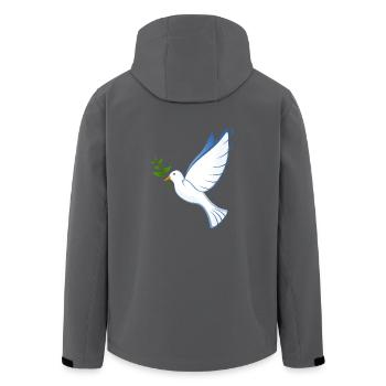 Friedenstaube Frieden - Recycelte Männer Softshell-Jacke von Stanley/Stella - Anthrazit - Hinten - AI Model Male 185 light (185cm)