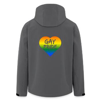 T-Shirt für Gay Pride - Regenbogenherz - Recycelte Männer Softshell-Jacke von Stanley/Stella - Anthrazit - Hinten - AI Model Male 185 light (185cm)