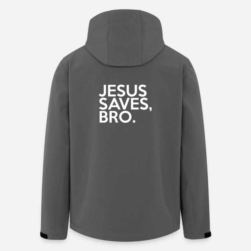 Jesus Saves Bro - Recycelte Männer Softshell-Jacke von Stanley/Stella - Anthrazit