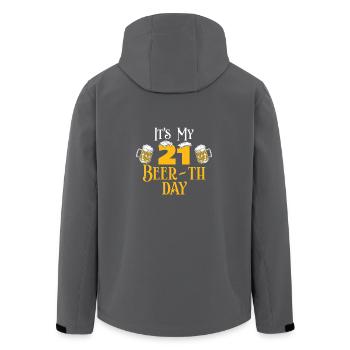 21 21. Geburtstag Geschenk Bier Beer Geschenkidee - Recycelte Männer Softshell-Jacke von Stanley/Stella - Anthrazit - Hinten - AI Model Male 185 light (185cm)