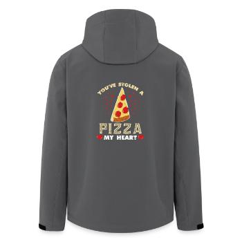 Pizza Herz Valentinstag Geschenk Liebe Paare - Recycelte Männer Softshell-Jacke von Stanley/Stella - Anthrazit - Hinten - AI Model Male 185 light (185cm)