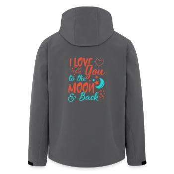 Ich liebe dich zum Mond und zurück - Recycelte Männer Softshell-Jacke von Stanley/Stella - Anthrazit - Hinten - AI Model Male 185 light (185cm)