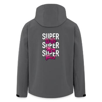 Super Wife - Super Mom - Super Tired - Recycelte Männer Softshell-Jacke von Stanley/Stella - Anthrazit - Hinten - AI Model Male 185 light (185cm)