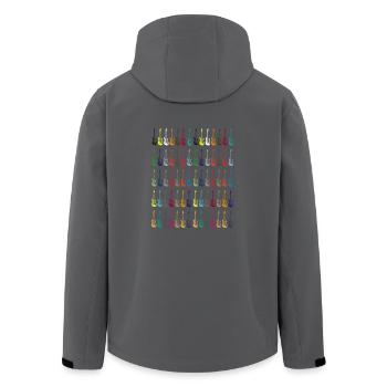 Bunte E-Gitarre Instrument Geschenk - Recycelte Männer Softshell-Jacke von Stanley/Stella - Anthrazit - Hinten - AI Model Male 185 light (185cm)